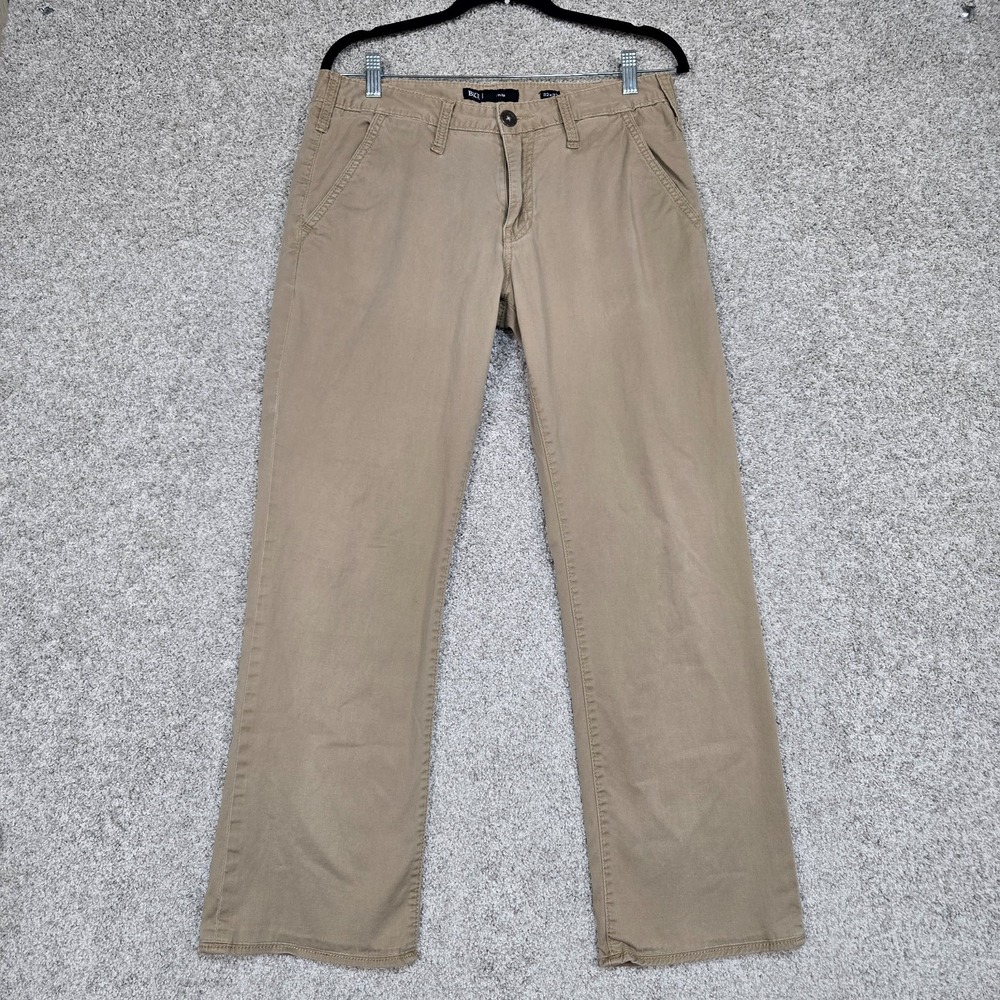 BKE Tyler Pants Men's 32x28 Straight Chino‎ casuals Stretch Khaki Brown tan
